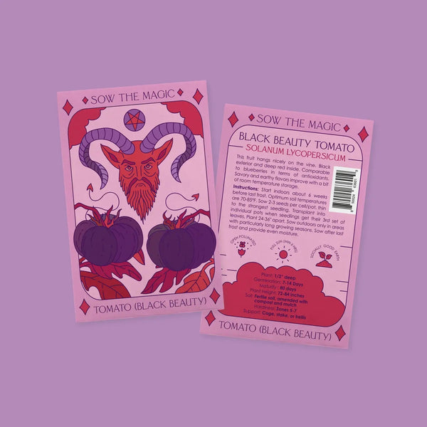 Black Beauty Tomato Tarot Garden Seed Packet - The Mystics Club