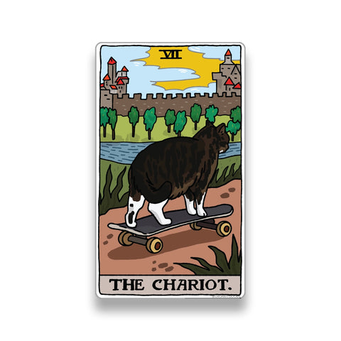 The Chariot Tarot Cat Meme Die-Cut Sticker