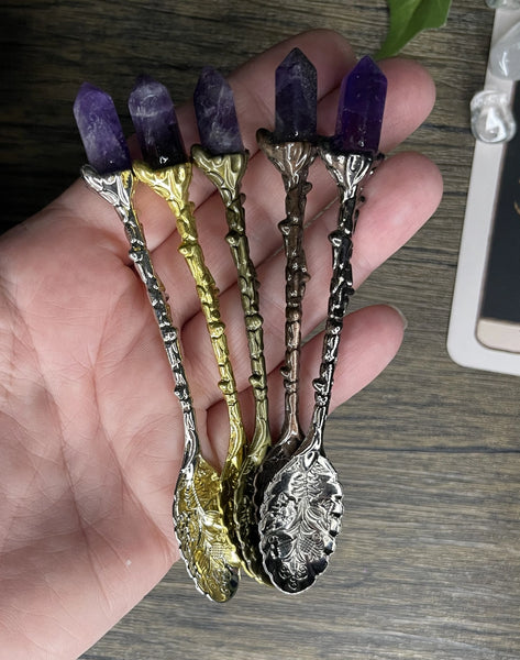 Witches Herb Spoon- Choose Your Stone