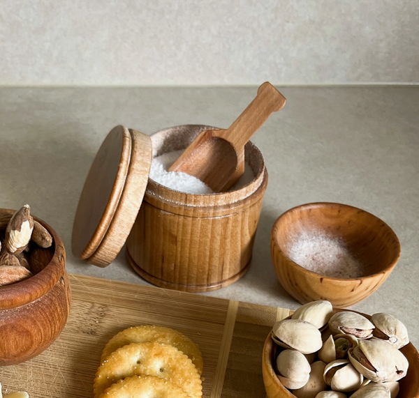 Mini Wooden Spice Container- With Spoon