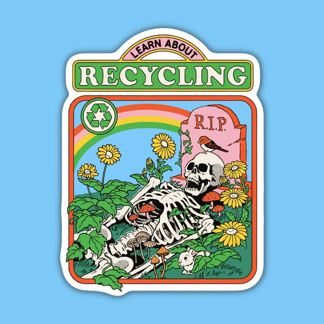 Learn About Recycling Skeleton Sticker