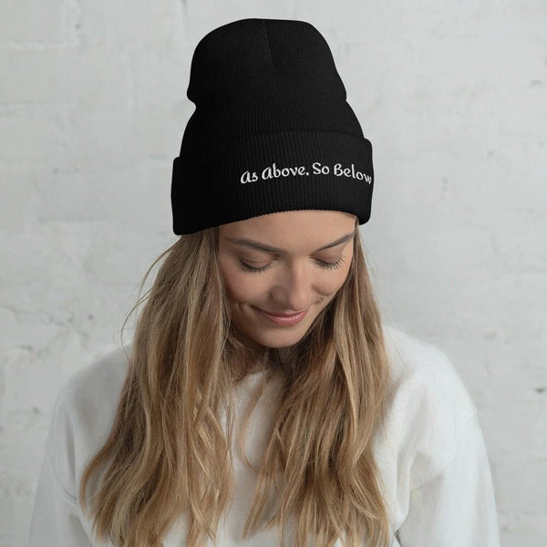 As Above, So Below, Embroidered Cuffed Beanie - The Mystics Club