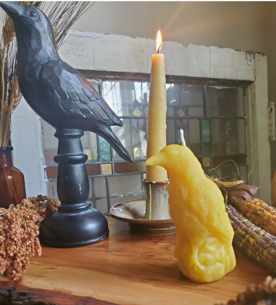 Beeswax Crow Candle - The Mystics Club