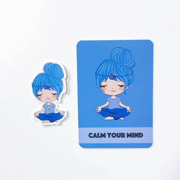 Calm Your Mind - Chakra Girls Sticker - The Mystics Club