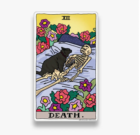 Death Tarot Cat Meme Die-Cut Sticker