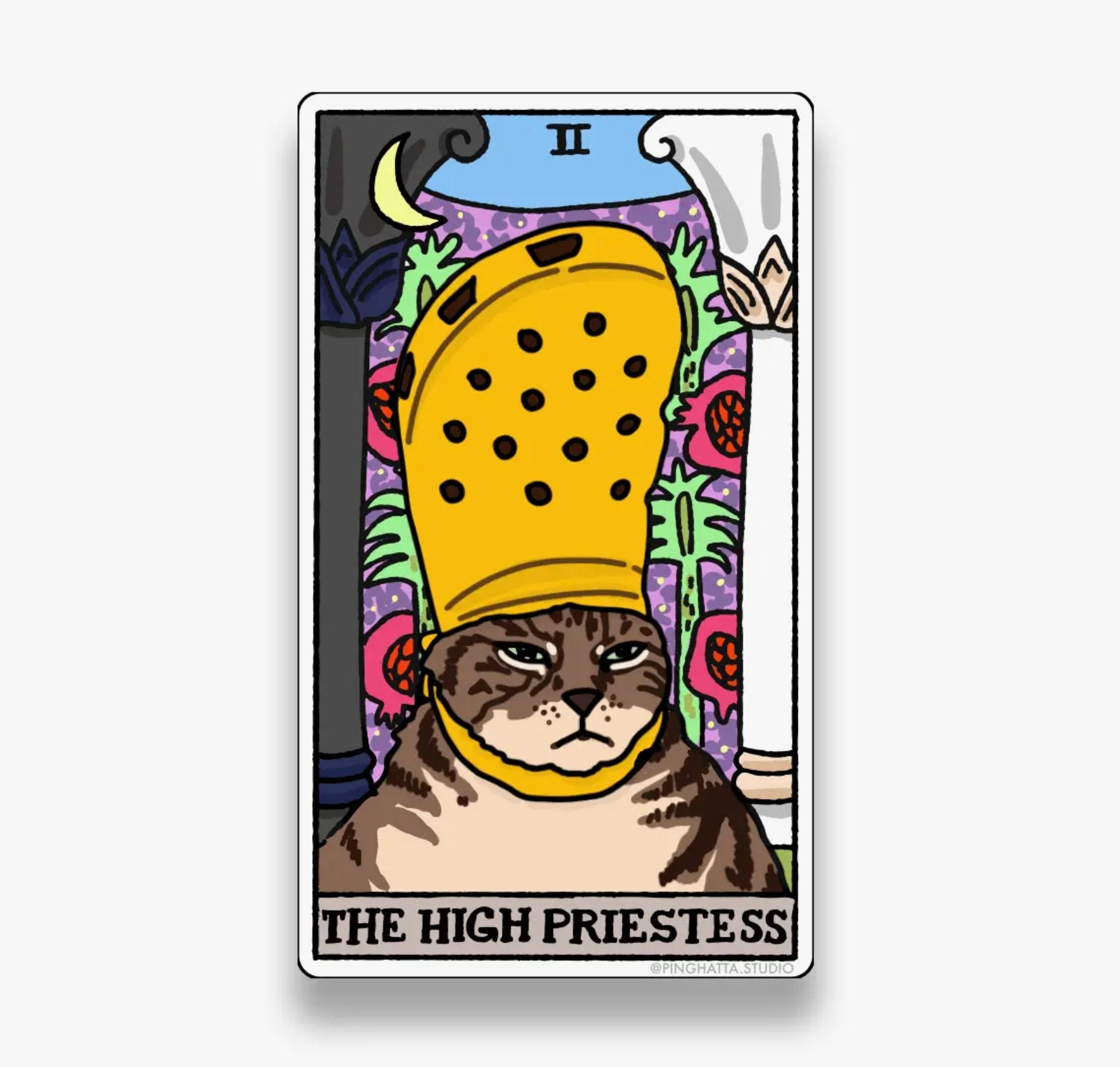 High Priestess Tarot Cat Meme Die-Cut Sticker - The Mystics Club