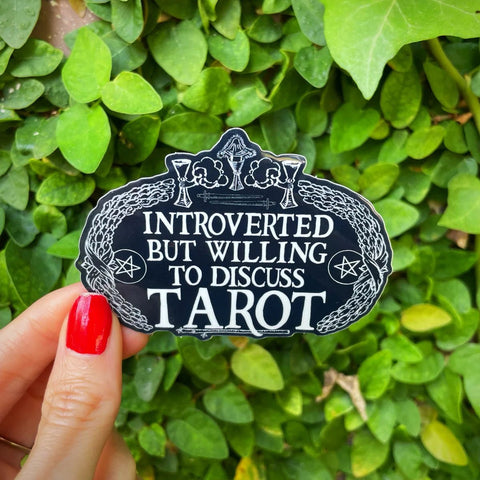 Introverted But Willing to Discuss Tarot Sticker - The Mystics Club