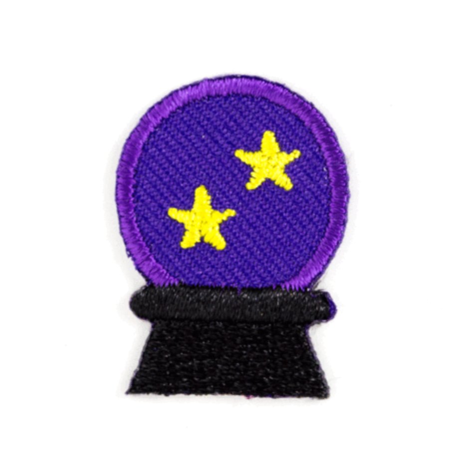 Mini Crystal Ball Embroidered Sticker Patch