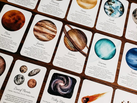 Our Solar System Flashcards, Set of 15 Cards - The Mystics Club