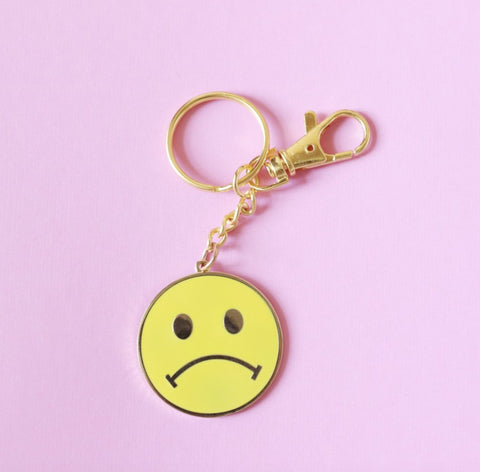Sad Smiley Face Keychain - The Mystics Club