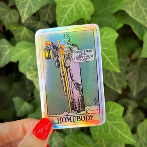 The Hermit Holographic Tarot Sticker "Sorry I Was Late..." - The Mystics Club