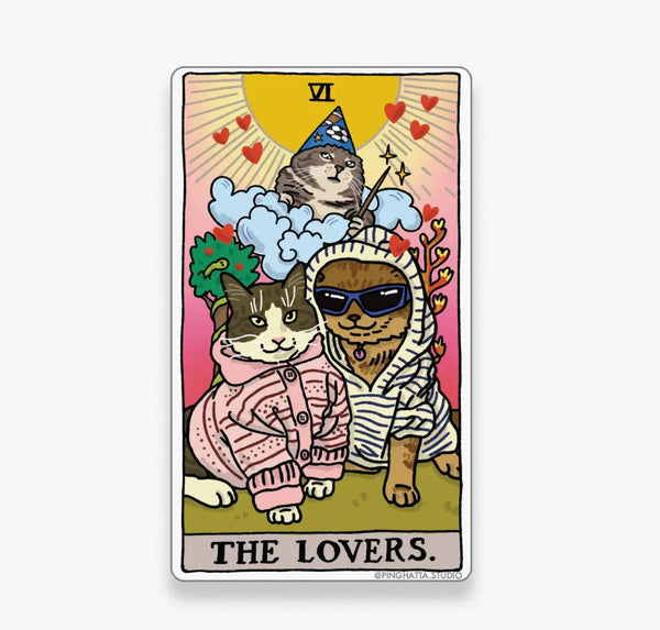 The Lovers Tarot Cat Meme Die-Cut Sticker - The Mystics Club