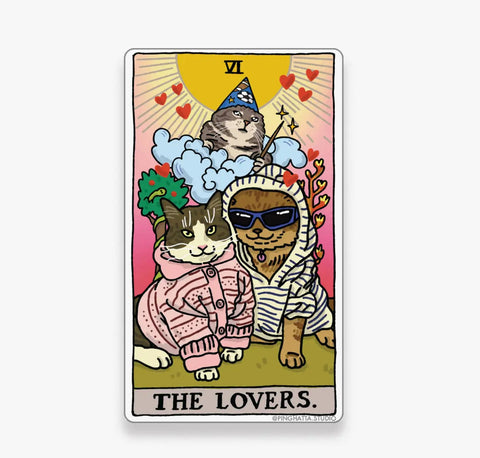 The Lovers Tarot Cat Meme Die-Cut Sticker - The Mystics Club