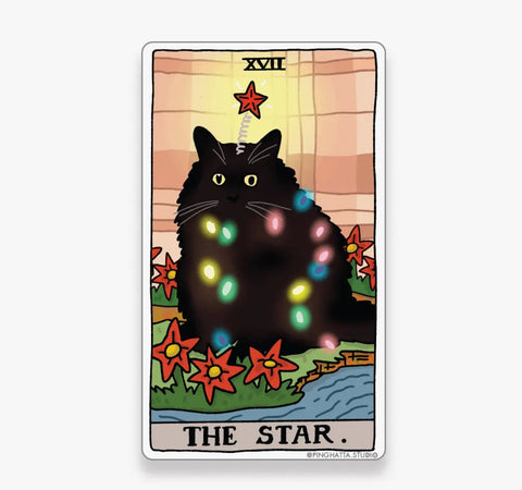 The Star Tarot Cat Meme Die-Cut Sticker - The Mystics Club