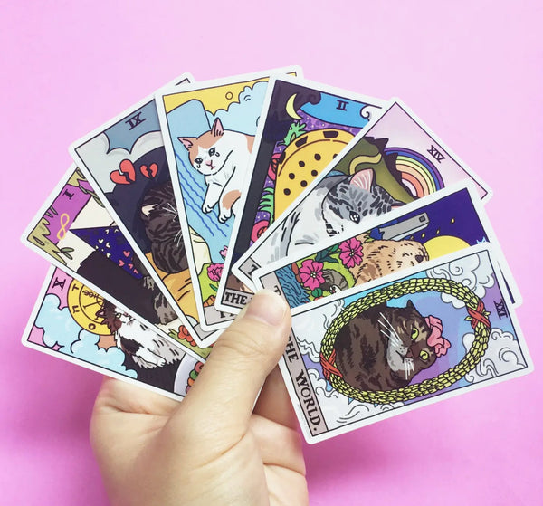 The Tower Tarot Cat Meme Die-Cut Sticker - The Mystics Club