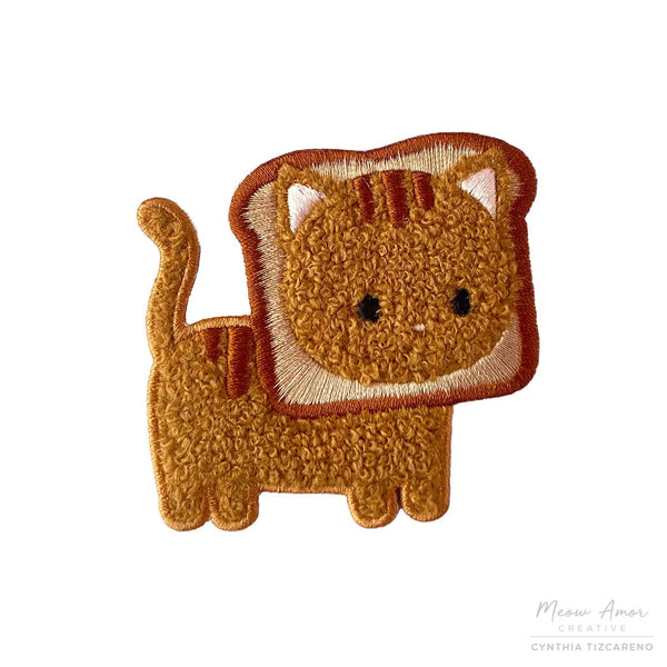 Toast Cat Chenille Iron On Patch - The Mystics Club
