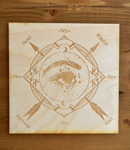 Wood Engraved Pendulum Board With Eye - The Mystics Club